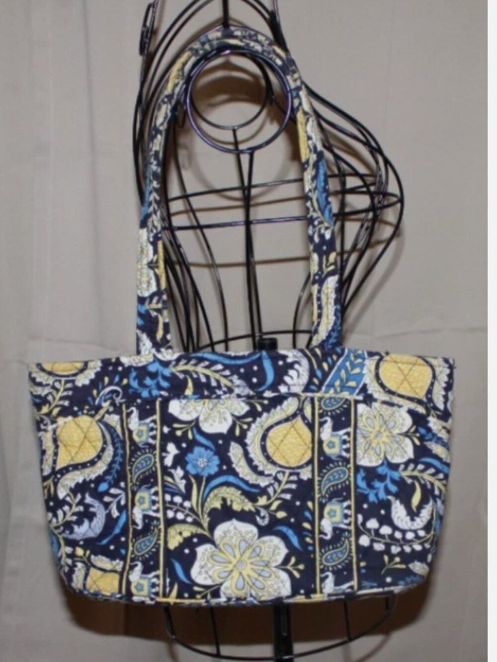 Floral Paisley Vera Bradley Sweetheart Shoulder Bag & Matching Pouch Ellie Blue